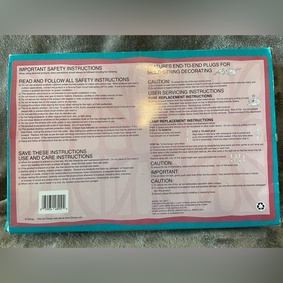 Disney Snow White Santa’s Best EZ-Light Illuminated Tree Trimmer Set 1999 - Picture 3 of 4